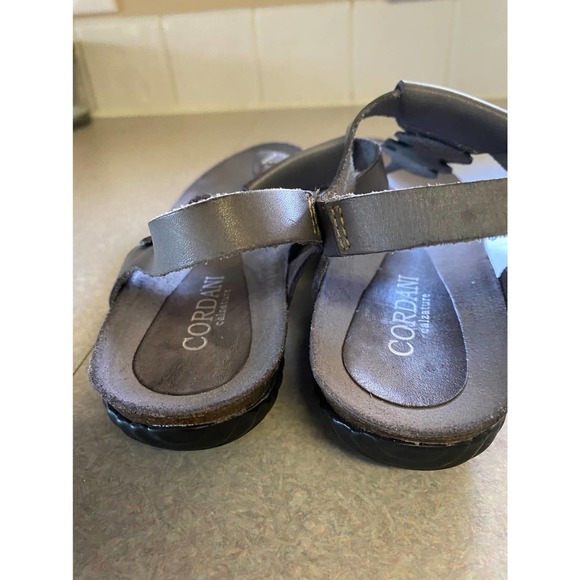 Cordani Gray Leather Coastal Grandma Comfort Minimalist Preppy Career Sa… - Picture 2 of 6